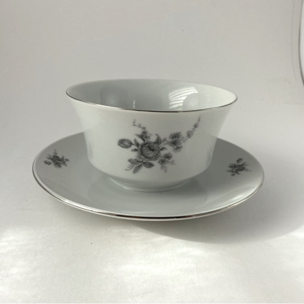 Vintage Winterling Bavaria Germany China Gravy Bowl with Attached Under Plate